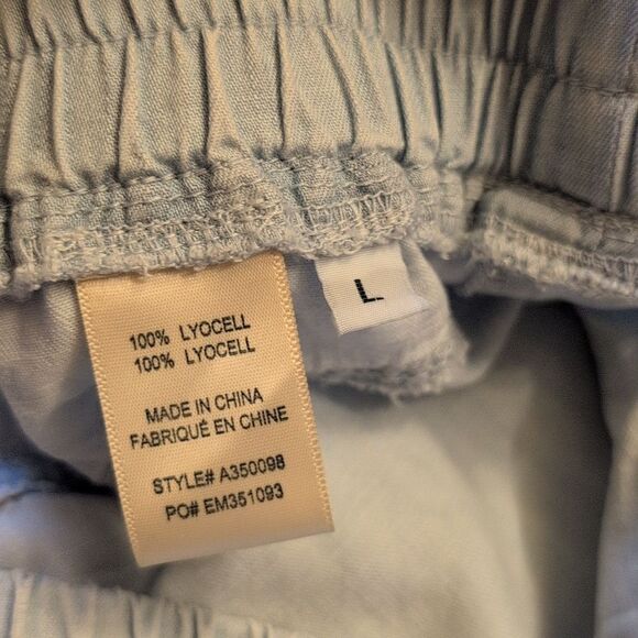 Side Stitch Los Angeles Smocked-Waist Wide-Leg Riviera Wash Light Blue size L - Picture 6 of 12